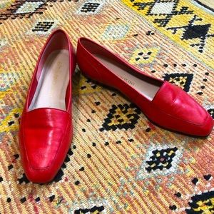 Red Leather Enzo Angioloni Loafers